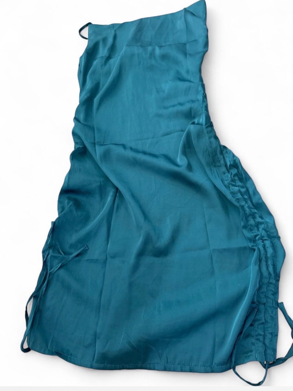Women’s Teal Midi Dress with Side Tie Detail